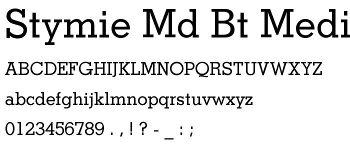 Stymie Md BT Medium font