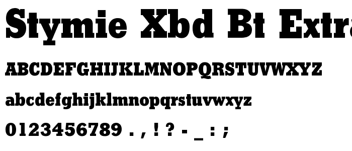 Stymie XBd BT Extra Bold font