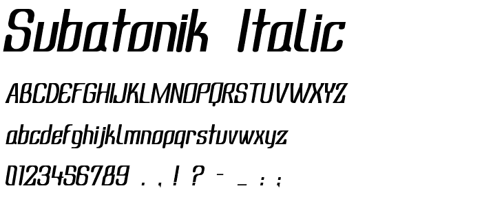 Subatonik Italic font