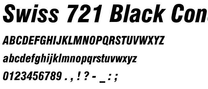 Swiss 721 Black Condensed Italic BT police