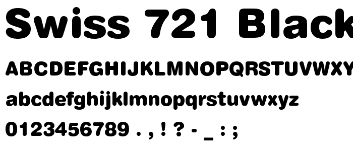 Swiss 721 Black Rounded BT font