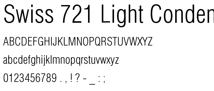 Swiss 721 Light Condensed BT font