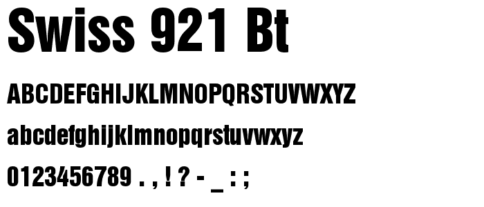 Swiss 921 BT font