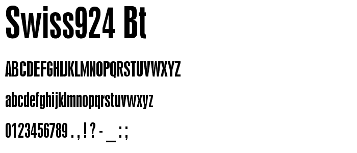 Swiss924 BT font