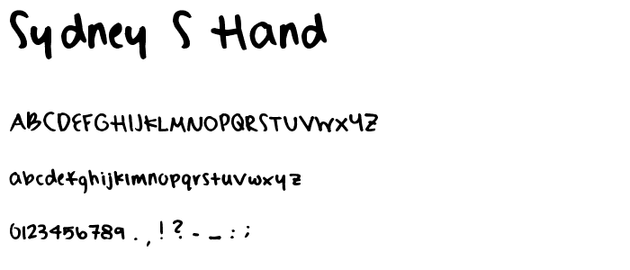 Sydney_s Hand font