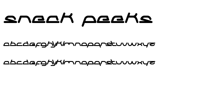 sneak peeks font