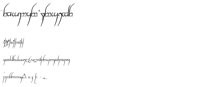 Tengwar Cursive font