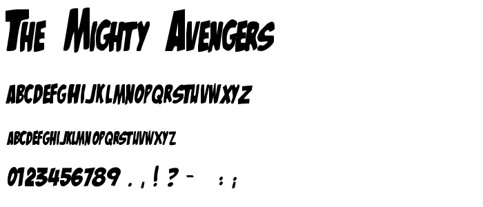 The Mighty Avengers font