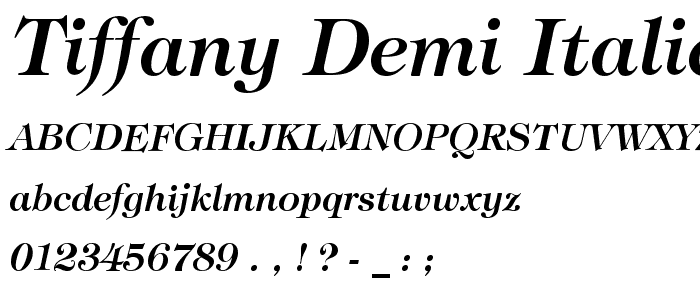 Tiffany Demi Italic BT font