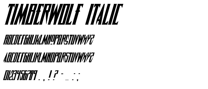 Timberwolf Italic font