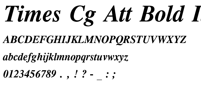 Times CG ATT Bold Italic font