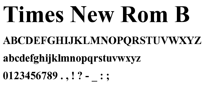 Times New Rom B font