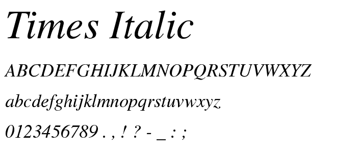 Times-Italic font