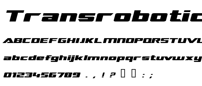 TransRobotics Extended Italic police