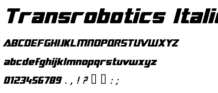 TransRobotics Italic police