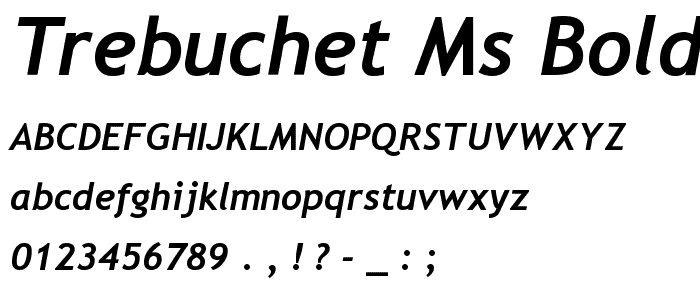 Trebuchet MS Bold Italic font