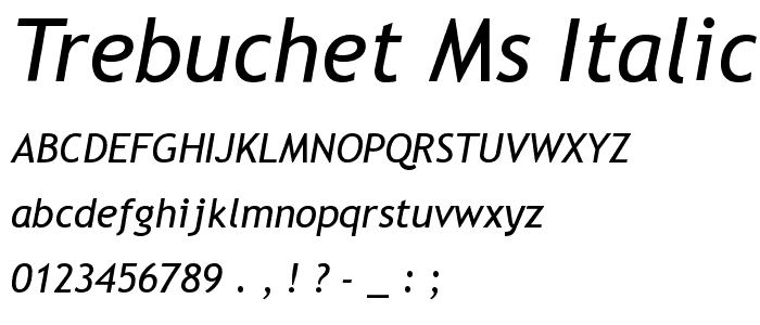 Trebuchet MS Italic font