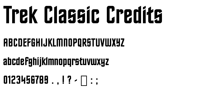 Trek Classic Credits font