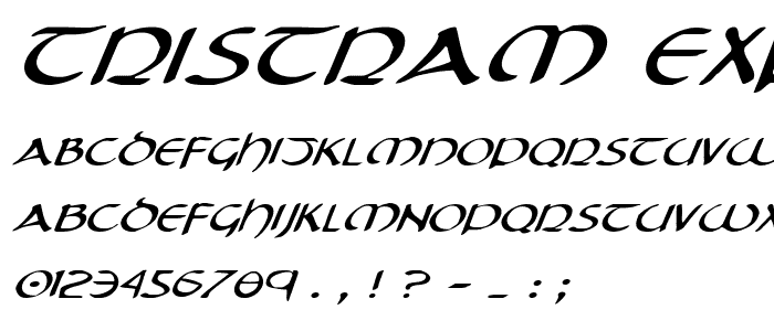 Tristram Expanded Italic font