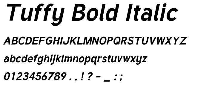 Tuffy Bold Italic font