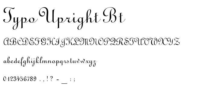 Typo Upright BT font