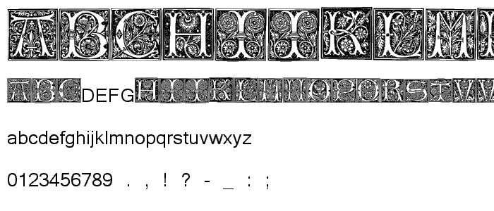 TypographerWoodcutInitialsTwo Reduced font