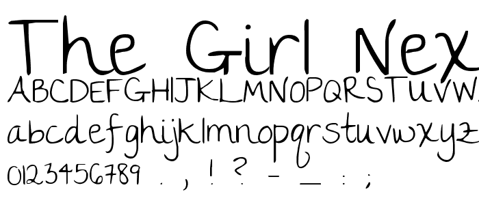 the girl next door font