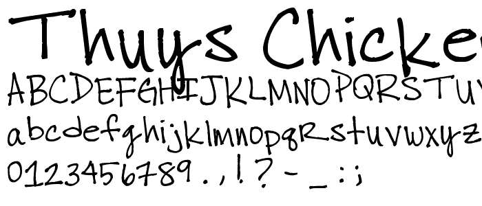 thuys chicken scratch font