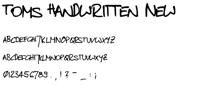 toms handwritten new font