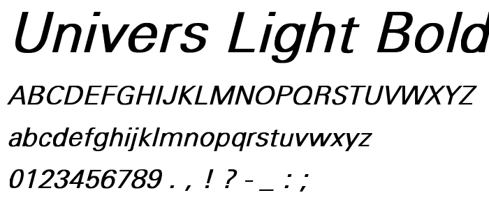 Univers-Light Bold Italic font