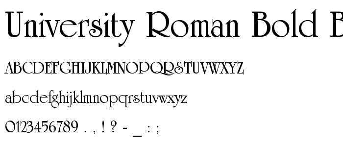 University Roman Bold BT font