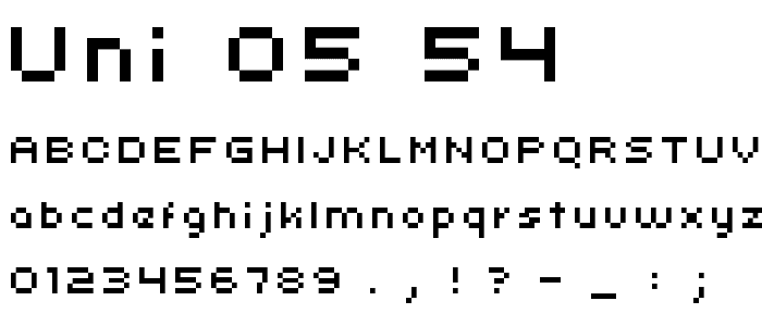 uni 05_54 font