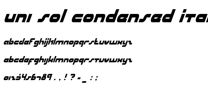 uni-sol condensed italic police