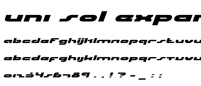 uni-sol expanded italic police