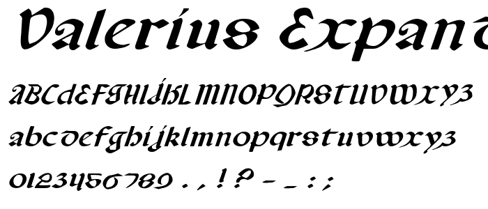 Valerius Expanded Italic police