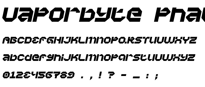 Vaporbyte Phat Italic font