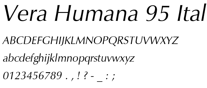 Vera Humana 95 Italic font