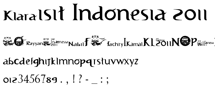 Visit Indonesia 2011 _2 font