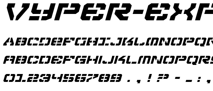 Vyper Expanded Italic font