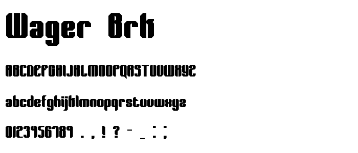 Wager BRK font