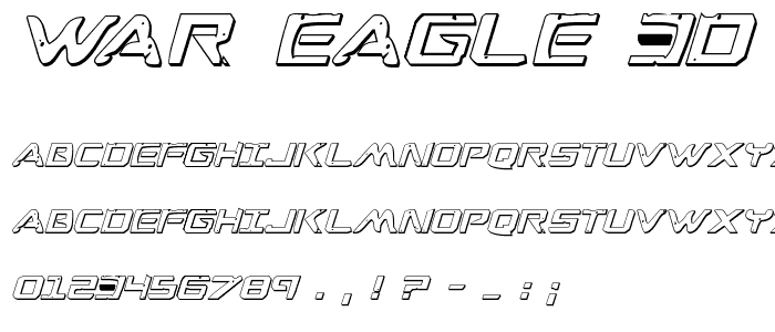 War Eagle 3D Italic police