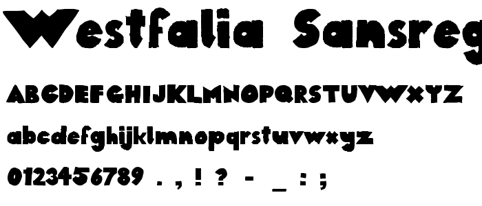 Westfalia SansRegular font