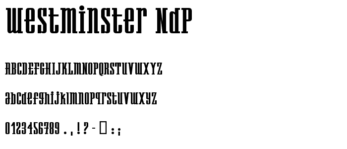 Westminster NDP font