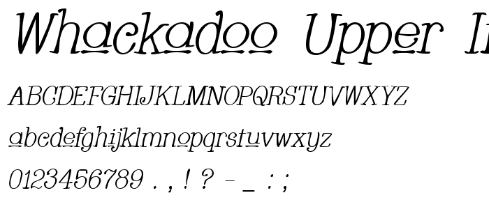 Whackadoo Upper Italic font