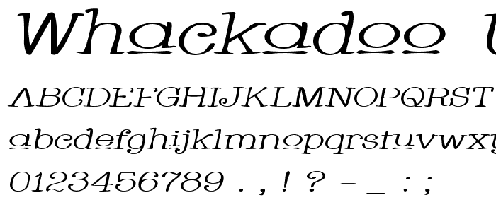 Whackadoo Upper Wide Italic police