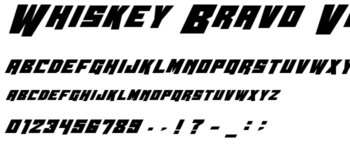 Whiskey Bravo Victor Bold font