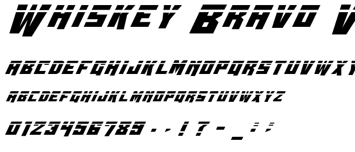 Whiskey Bravo Victor Laser font