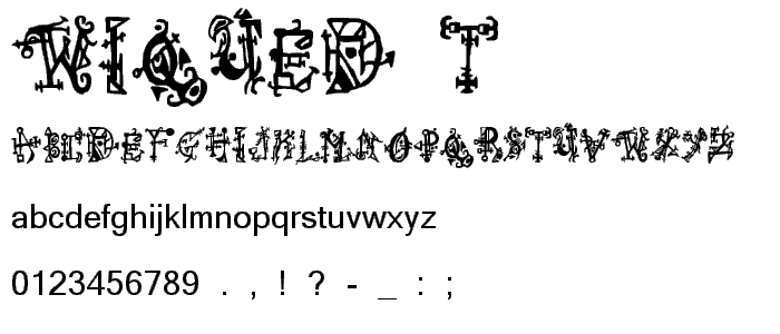 Wiqued T font