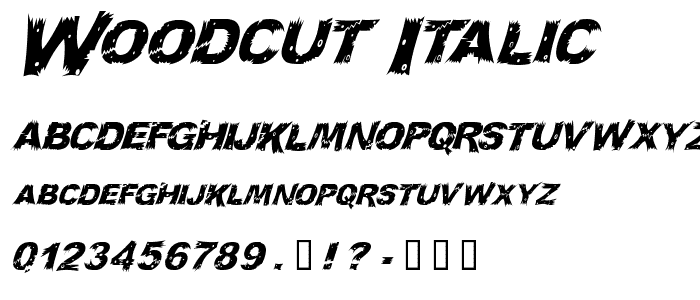 WoodCut Italic font