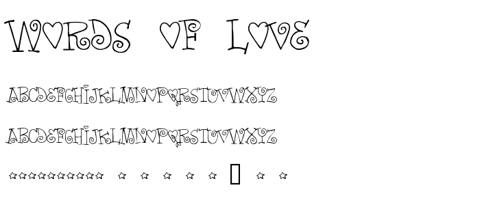 Words of love font